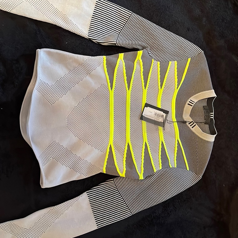 Striped mesh long sleeve Alexander Wang top
